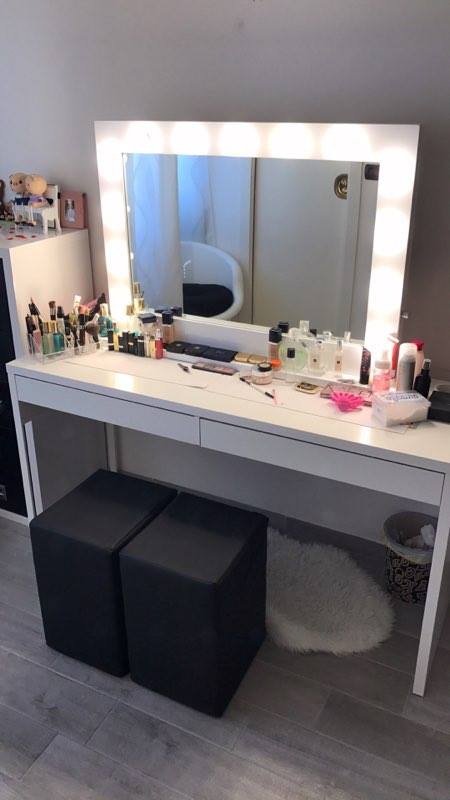 Specchio hollywood con luci lampadine intorno alla cornice prezzi ... Specchi con luci per trucco